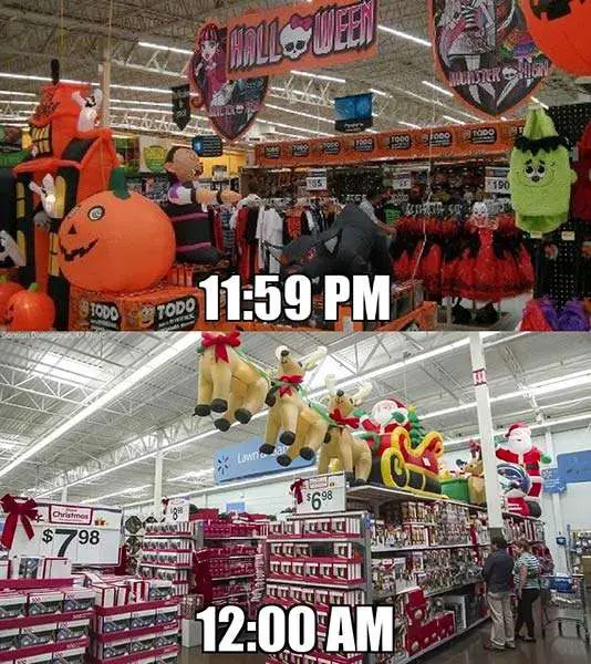 When one minute to midnight means the difference between Halloween and Christmas in retail