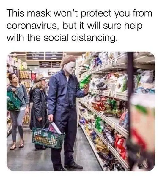 Jason Voorhees shopping in supermarket as a Halloween meme