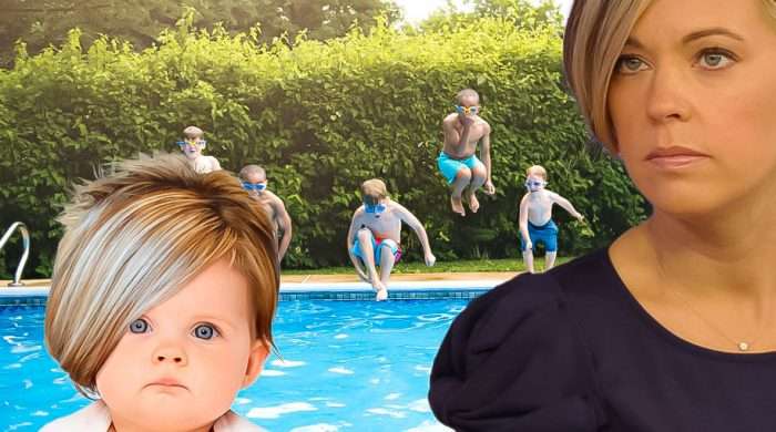 Karen and her Karen child at the pool making life hard for everyone else